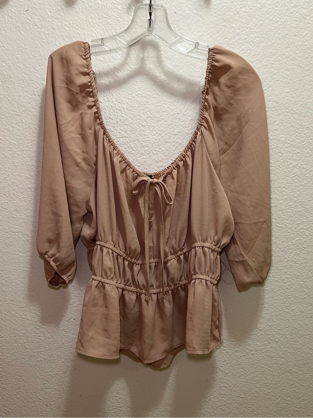 Zenobia Boho Blouse in Tan Size L
